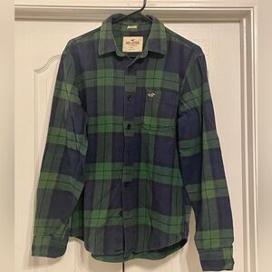 Mens Hollister vintage long-sleeve plaid flannel icon shirt